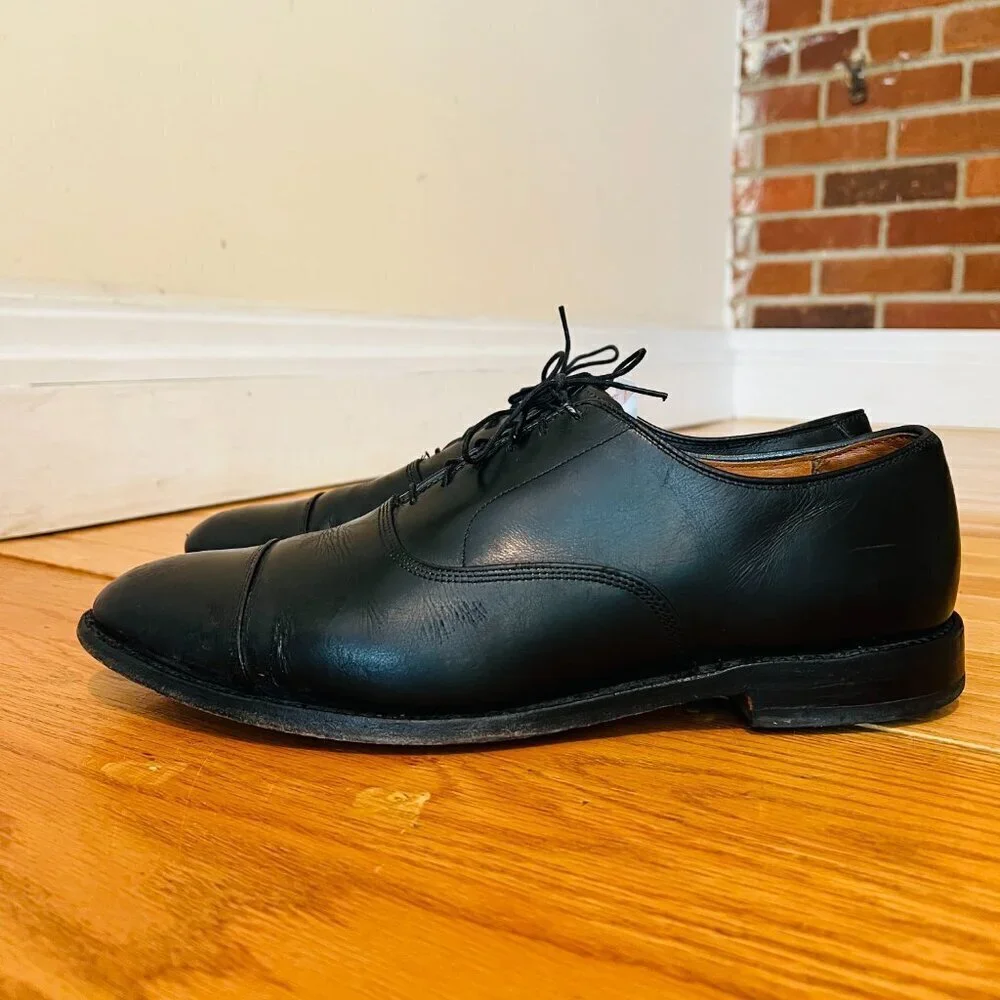 Allen Edmonds Park Avenue Cap Toe Black Lace-Up Oxfords Size 12 D